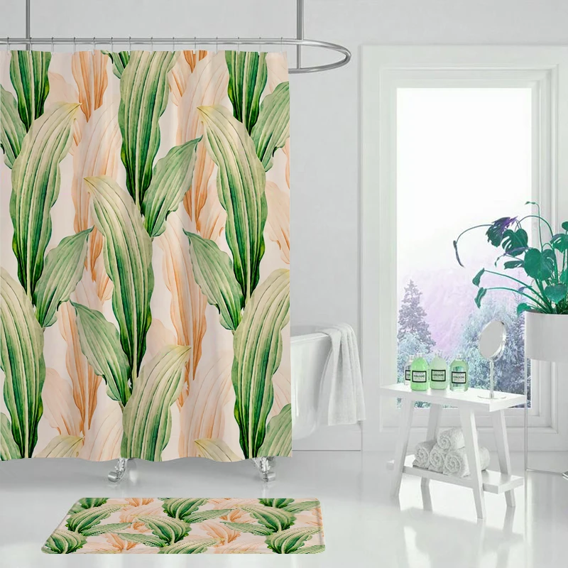 Желтая занавеска для душа серия цветов Полиэстеровая Водонепроницаемая ванной