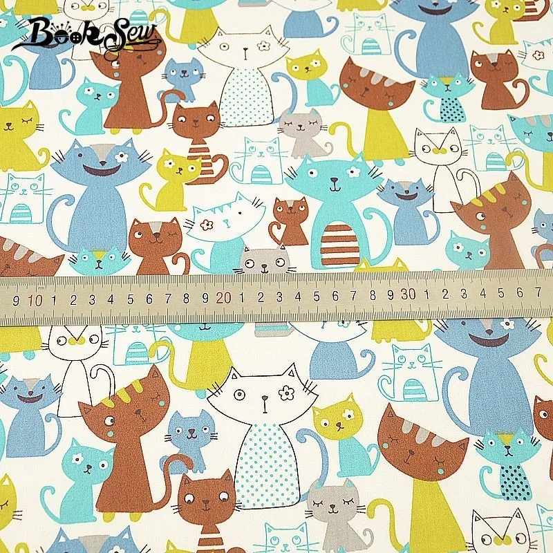 Тканевый тканевый краситель Telas Baby в стиле пэчворк из 100% хлопка с рисунком кошки