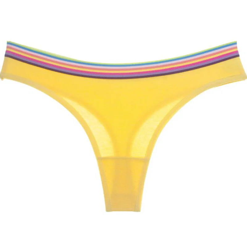 2020 модные сексуальные трусики женские хлопковые радужные Бесшовные стринги
