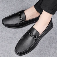 luxurious high end set genuine leather men peas shoes loafers comfortable mens moccasins shoes business casual mens dress shoes