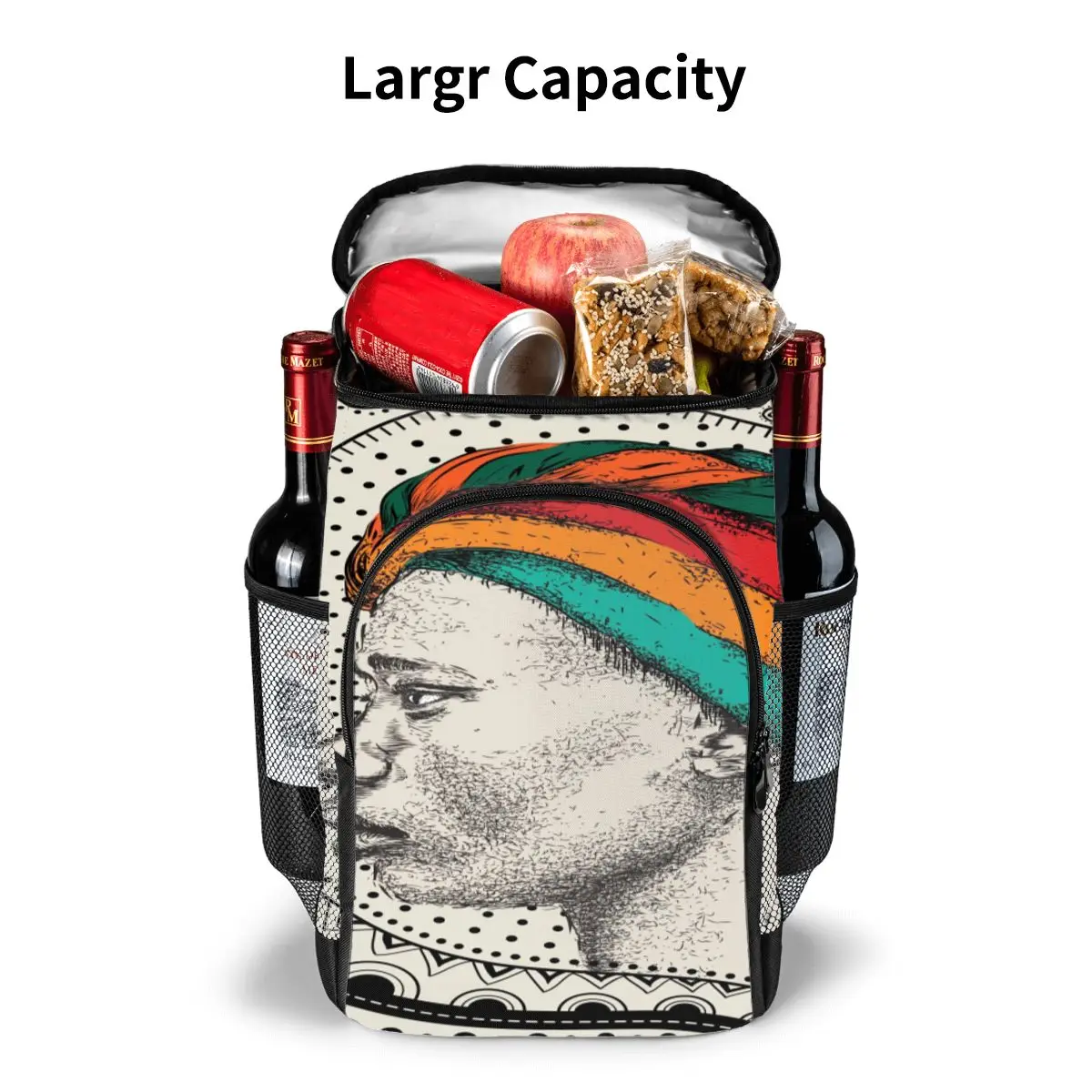 picnic cooler backpack african woman turban ethno tribal waterproof thermo bag refrigerator fresh keeping thermal insulated bag free global shipping