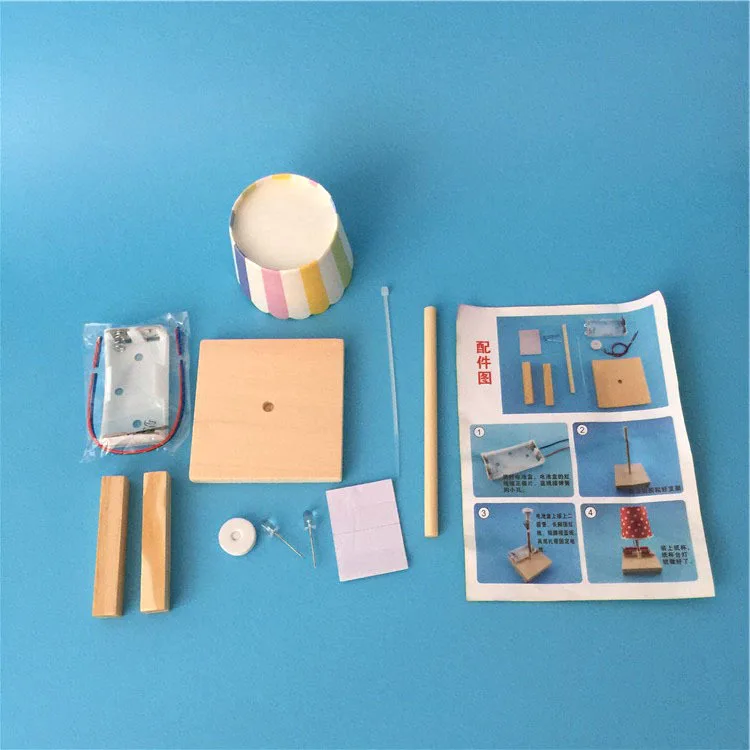 Дети DIY бумажная чашка маленькая настольная лампа Модель научный эксперимент