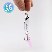 10pcs 5g10g15g metal sequins fishing lures spoon lure hard baits with feather bass sea lures spinner wobbles fishing tackle