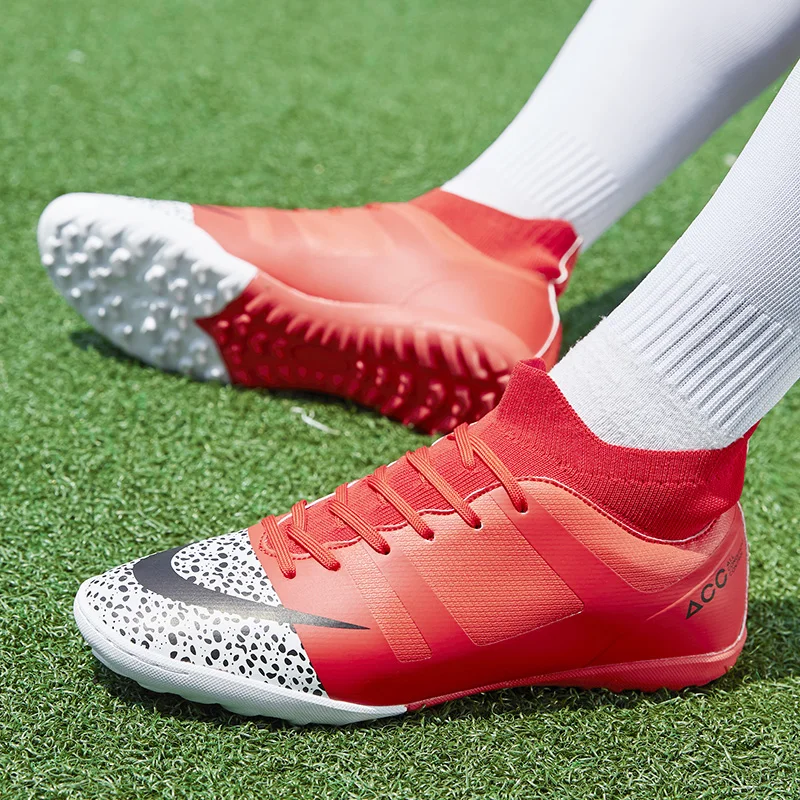 New Professional Blue Football Futsal Shoes Men Society Soccer Cleats Mens Football Boots Flat Turf Soccer Shoes Training Man