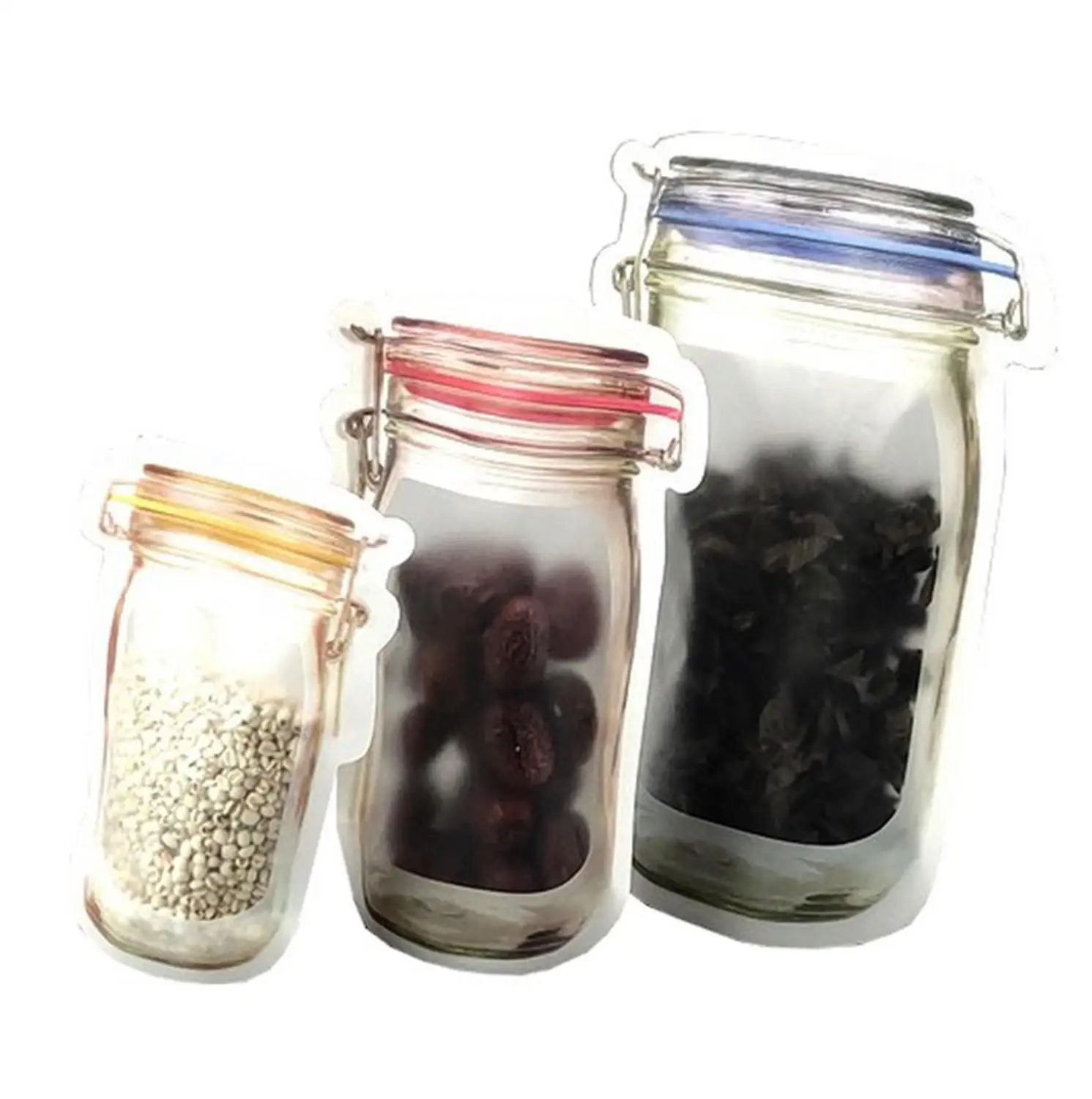 Мешки на молнии Mason 5 шт. многоразовые пакеты для хранения закусок герметичные еды