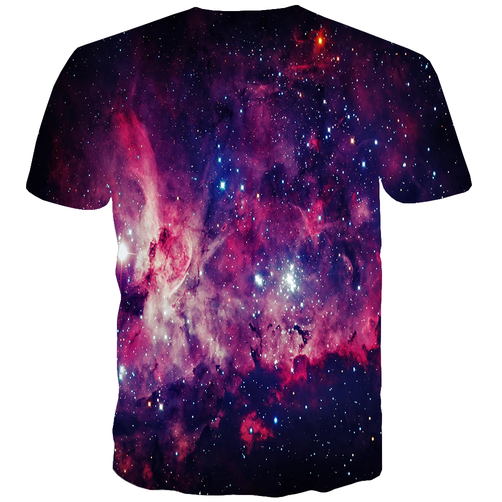

UNEY Psychedelic Space T Shirt Tees Rainbow Galaxy US Size Shirt Tshirt Men/Woman Short Sleeve Round neck Tops La Hip hop Tees