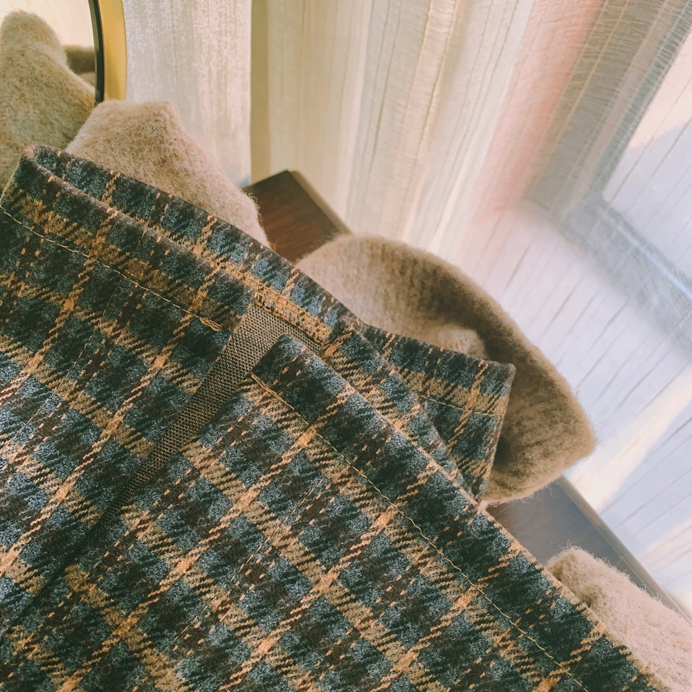 

Retro plaid pattern knocks good-looking and versatile spring slim long skirt skirt skirt