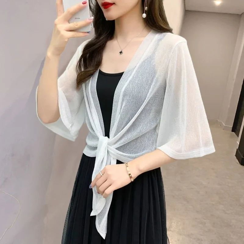 2022 одежда для защиты от солнца с рукавом три четверти яркая шелковая куртка