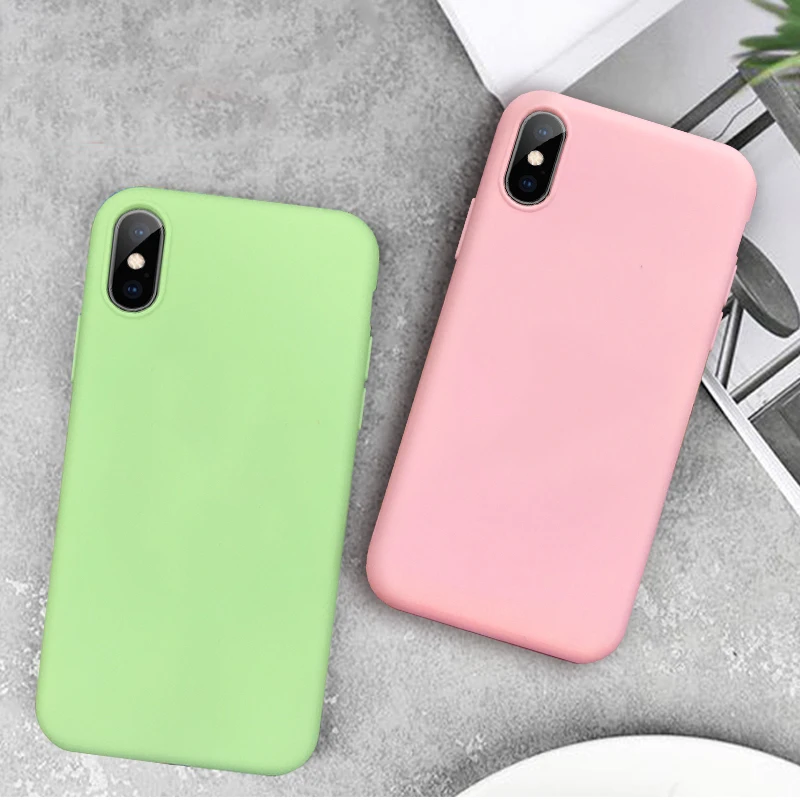 Цветной чехол из ТПУ для Iphone x XS Max XR 6 6S 7 8 Plus 5 5S SE iPhone X iPhoneXR простой милый |