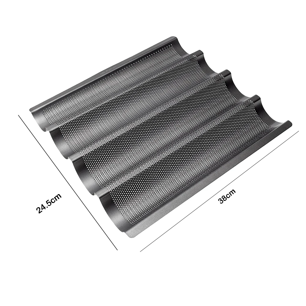

Nonstick French Bread Baking Mold Baguette Pan Wave Bread Baking Tray Cake Baguette Mold Toaster Pans Loaf Baking Tools