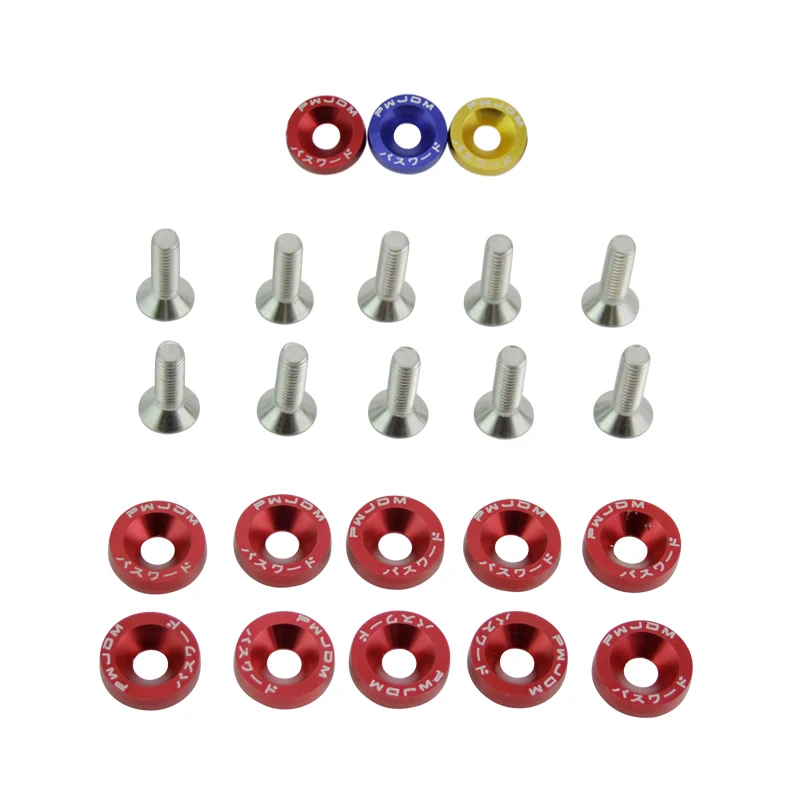 10 шт. три цвета винтовые прокладки для автомобильной модификации нержавеющая