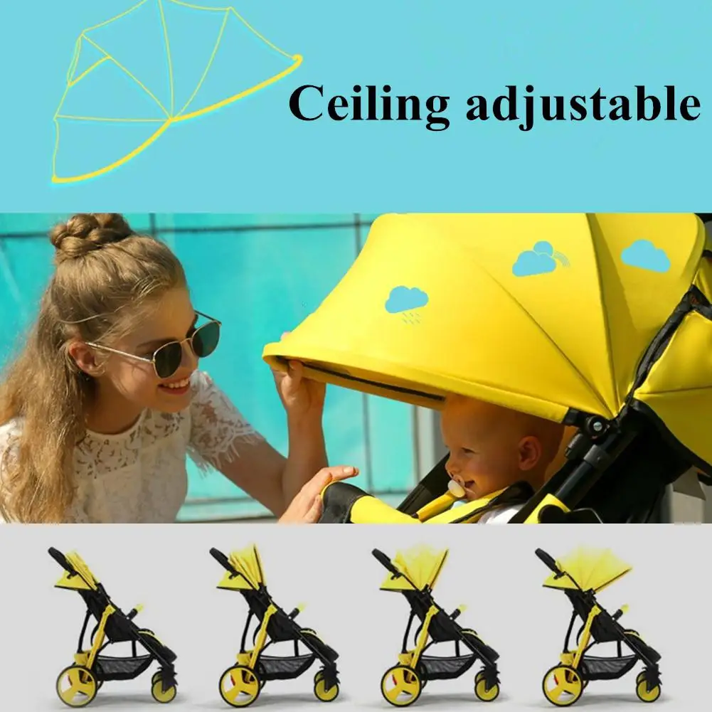 Kidlove Salady High-view складной противоударный четырехколесное светодиодное Детские коляски с корзина для ног размещая публикации корзина
