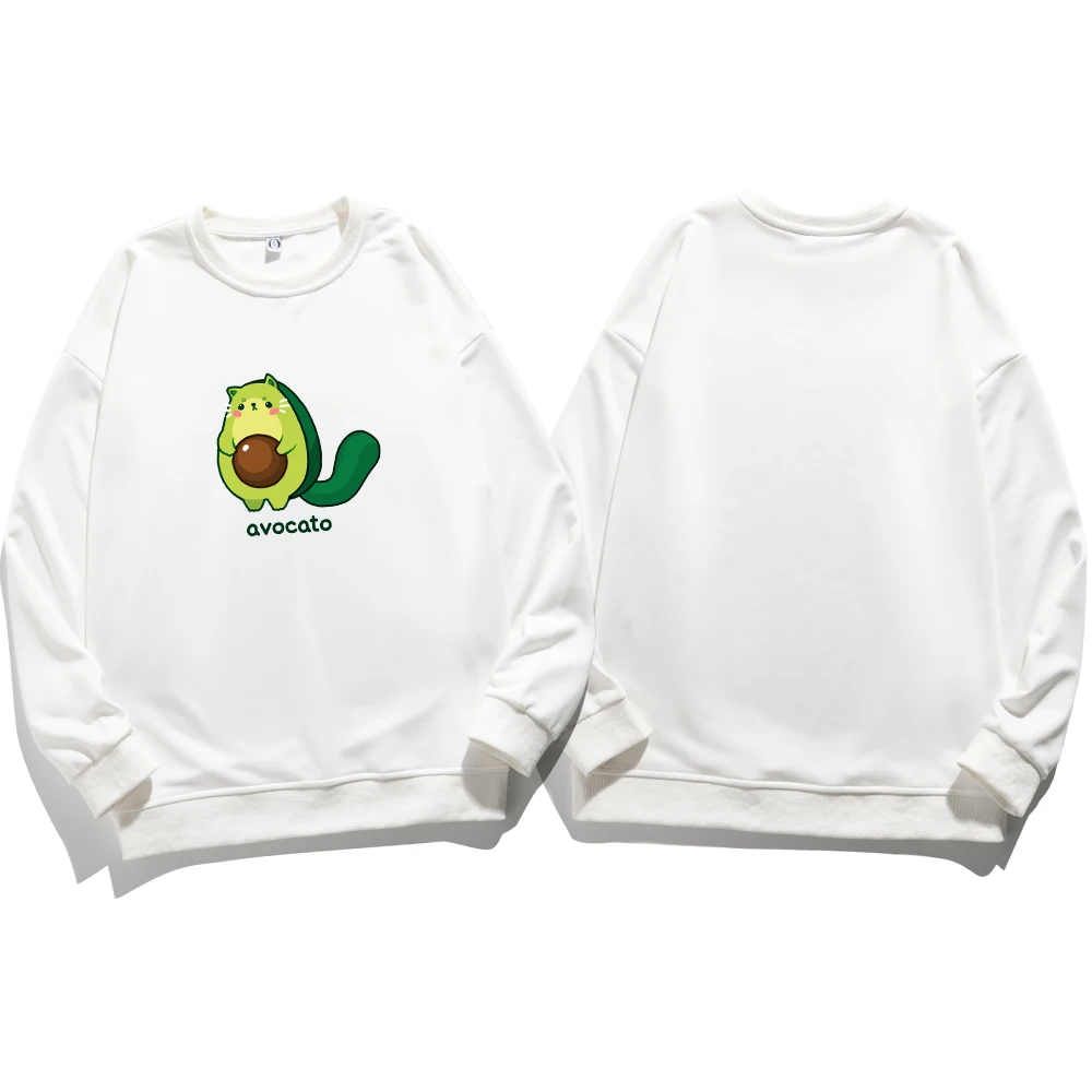 Oversized Hoodies Avocado Print Crewneck Sweatshirts Spring Harajuku Casual Vintage Korean Hoody Pullovers Women Men Sweetshirts
