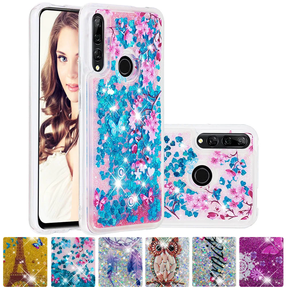 Облегающий чехол для Huawei P Smart Z блестящий с жидким зыбучим песком мягкие