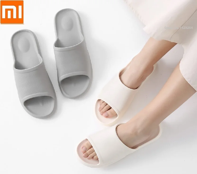 

Xiaomi новые домашние тапочки для отдыха и ванной, для мужчин и женщин, пыленепроницаемые Нескользящие мягкие шлепанцы для купания, легкие сан...