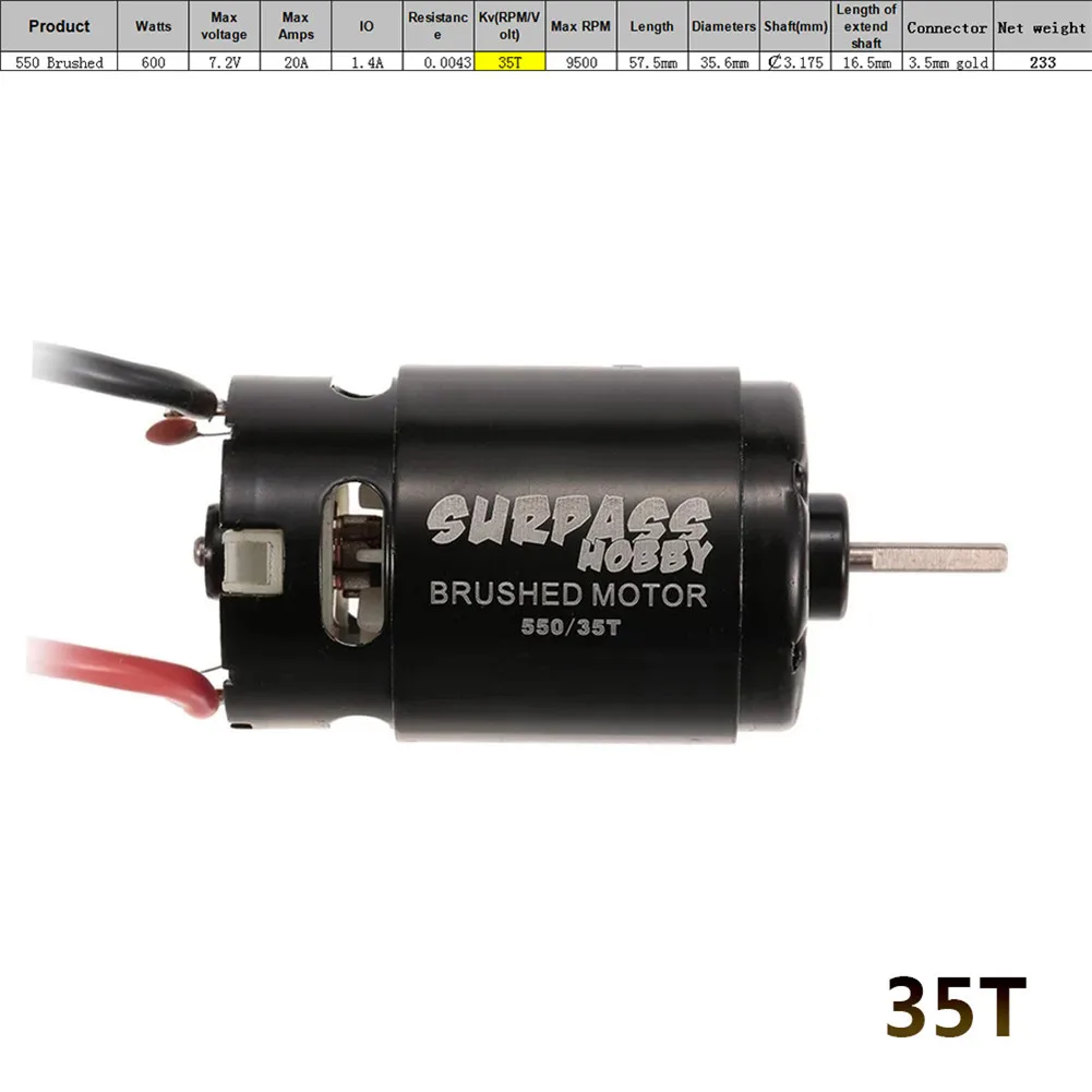 Двигатель для радиоуправляемого автомобиля Surpass Hobby 550 12T 21T 27T 35T HSP HPI Wltoys Tamiya FS Kyosho