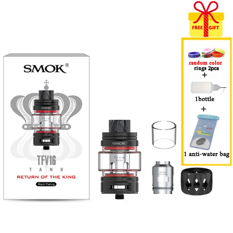 Black Plating SMOK TFV16 бак 9 мл электронная сигарета атомайзер 510 нить TFV 16 сетка катушка испаритель VS TFV12 Prince Танк Vape - Цвет: Black Plating