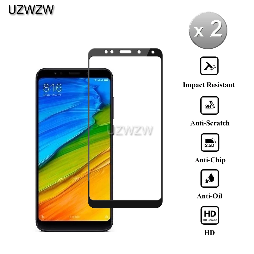 2 шт полное покрытие из закаленного стекла для Xiaomi Redmi 5/Redmi 5 Plus Защитное стекло для экрана для Xiaomi Redmi 5 Plus стекло
