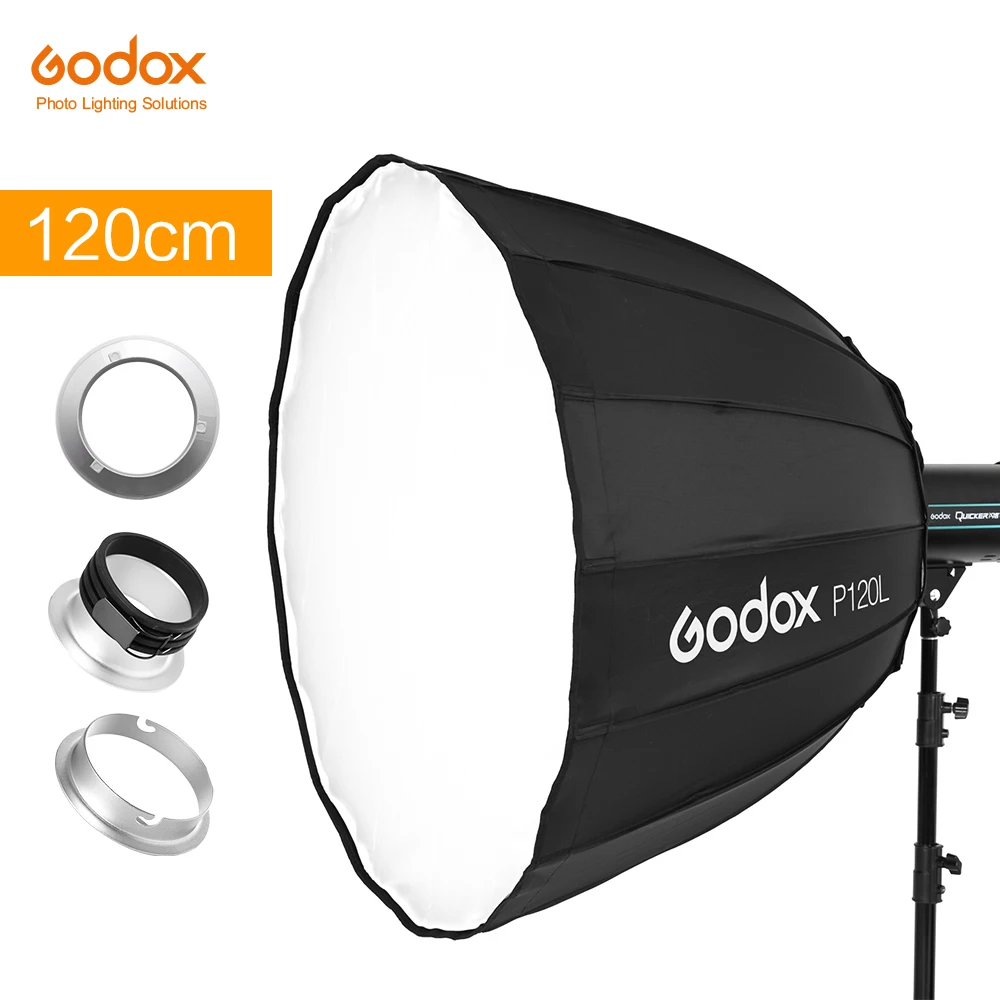 Godox портативный P120L 120 см Глубокий параболический софтбокс для Bowens Profoto Elinchrom