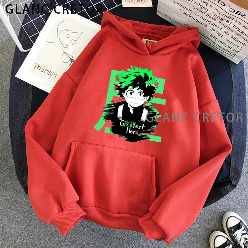 

Kawaii Anime Harajuku My Hero Academia Hoodie Women Ullzang Cute Korean Style Sweatshirt 90s Fashion Graphic Hoody Female