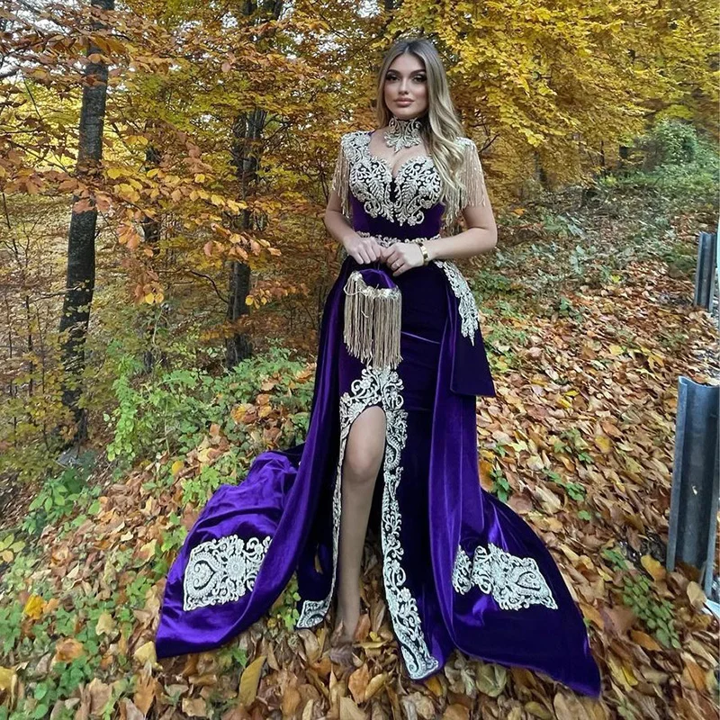 

Выпускное Платье-Русалка из 3 предметов, с золотистыми кружевами