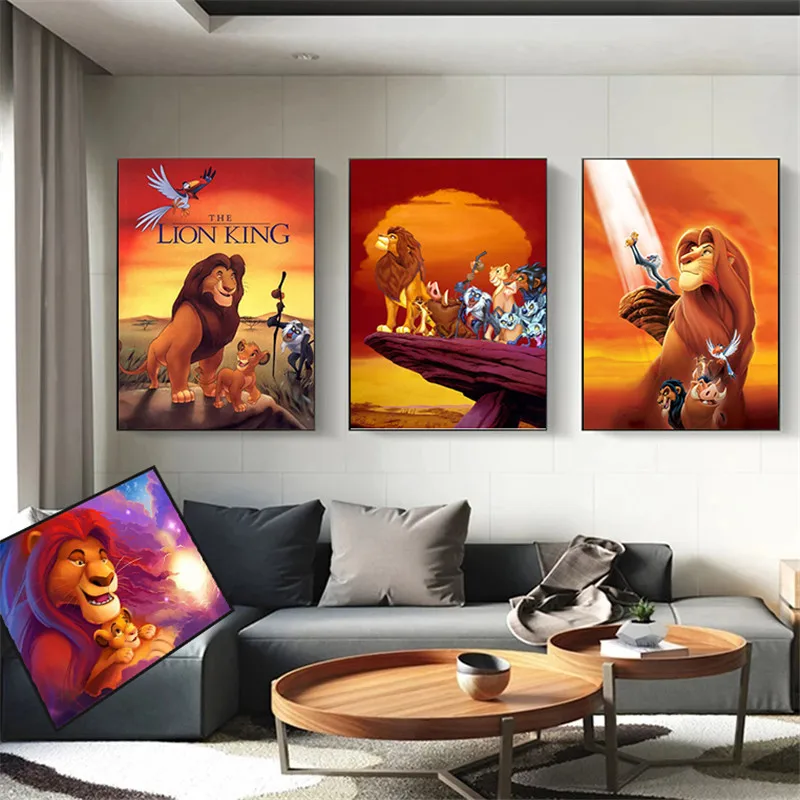 

Disney Classical Movie Lion King Canvas Painting Anime Posters and Prints Modern Wall Art Picture for Children Bedroom Decor