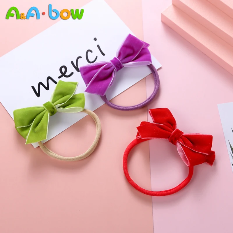 

Headband For Newbor For Girl Nylon Bow Head Tie turban baby Thin Solid Color Soft Hairband Clipstoddler toddler hair accessories