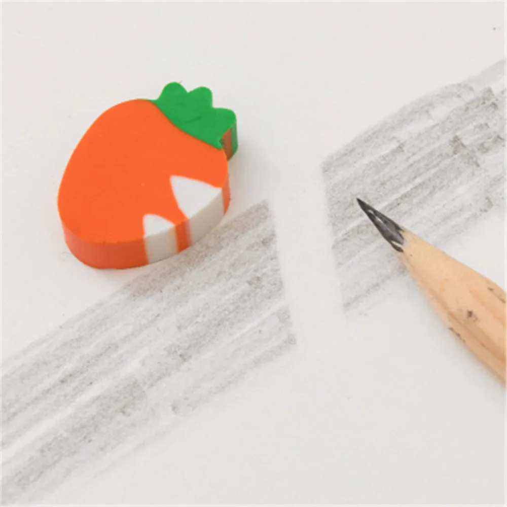 Ластик в форме моркови оранжевый маленький 5 цветов милые Ластики-карандаши для