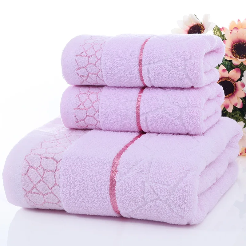 

3pcs Bath Towel Set Adults Absorbent Quick Drying Terry Towels 70*140cm Large Bath Towels 33*74cm Cotton Face Towel for Bathroom