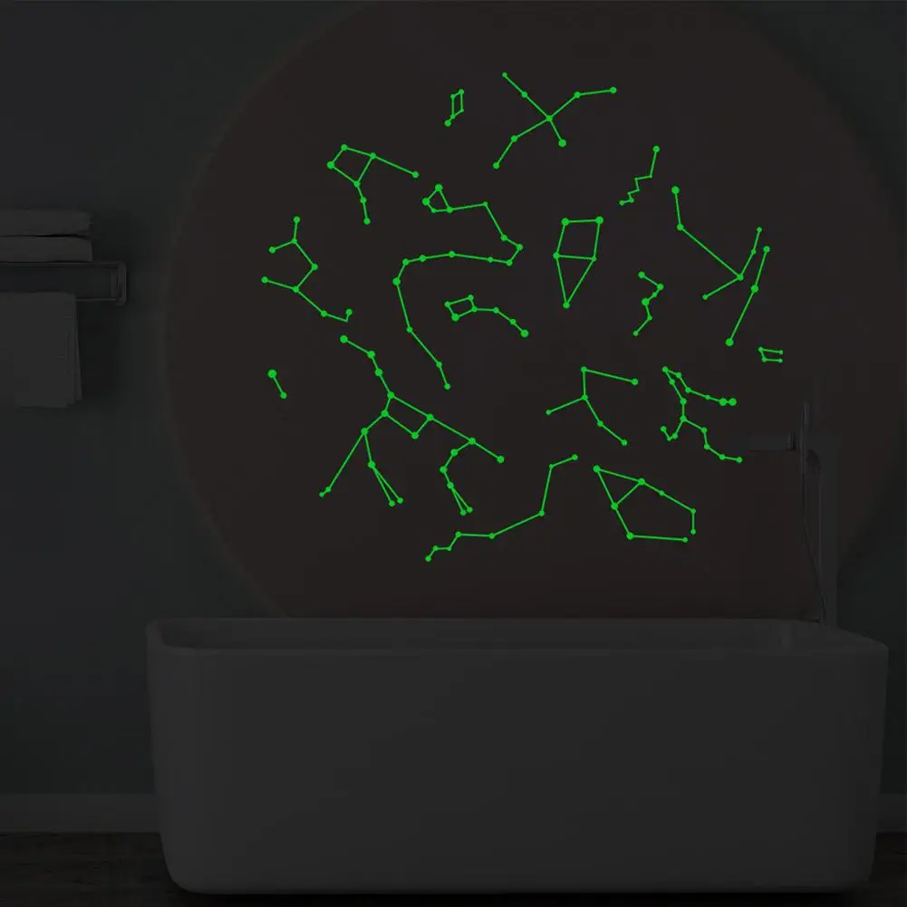 Флуоресцентные потолочные наклейки с двенадцатью созвездиями для спальни | Дом и