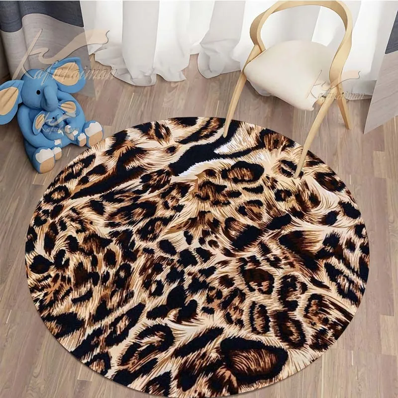 

Leopard Rug Round Mat Circle Carpet Bath Mat Lion Tiger Panther Home Decoration rugs for kitchen carpets for living room