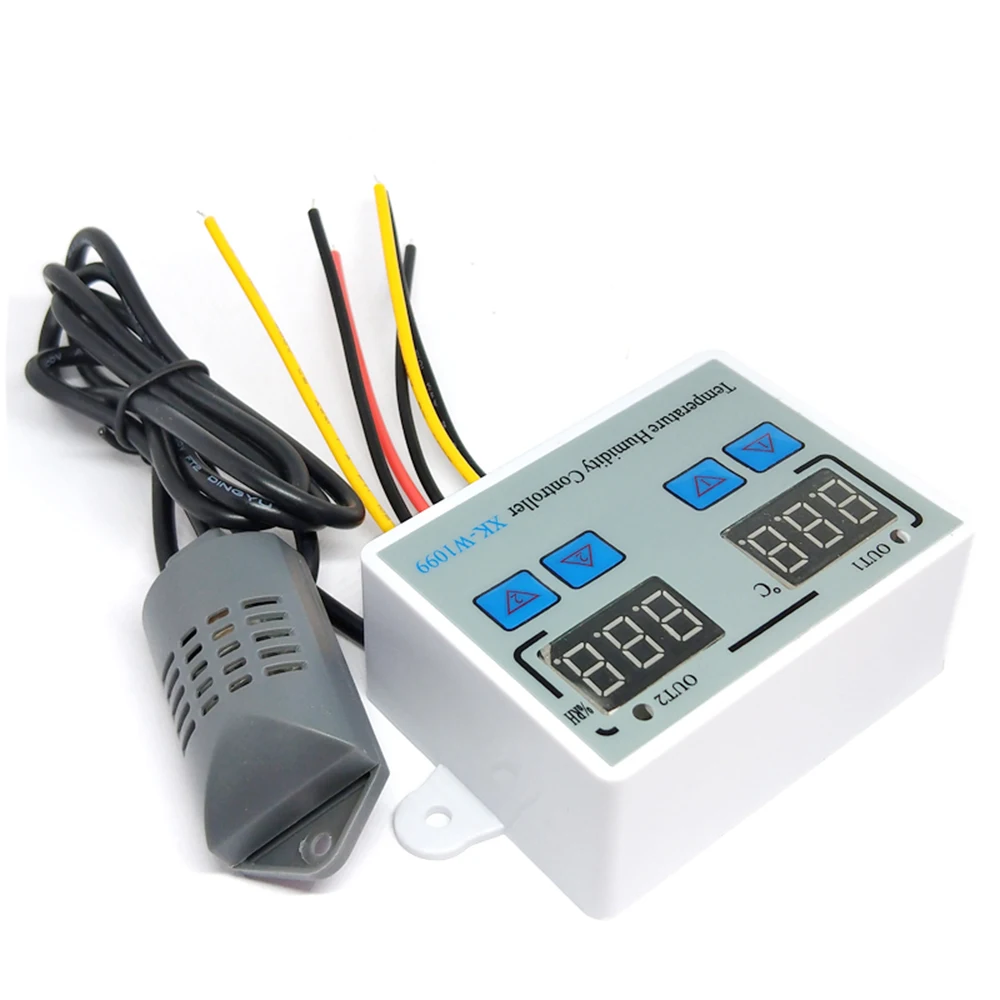 XK-W1099 AC110-220V двойной цифровой регулятор влажности воздуха домашний холодильник термостат Humidistat термометр гигрометр