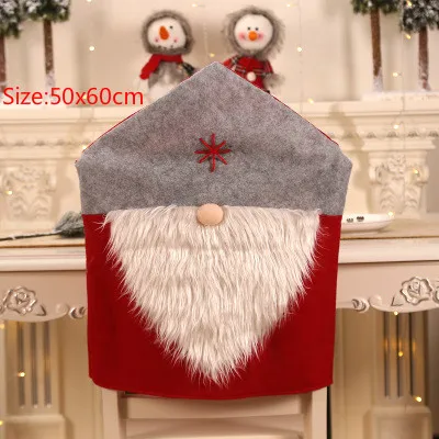 Chair cover B Новые рождественские украшения для дома, кухни, Скалка, фартук, висячий флаг, муфта, Настольная дорожка, наклейка, рождественские принадлежности - Цвет: Chair cover B