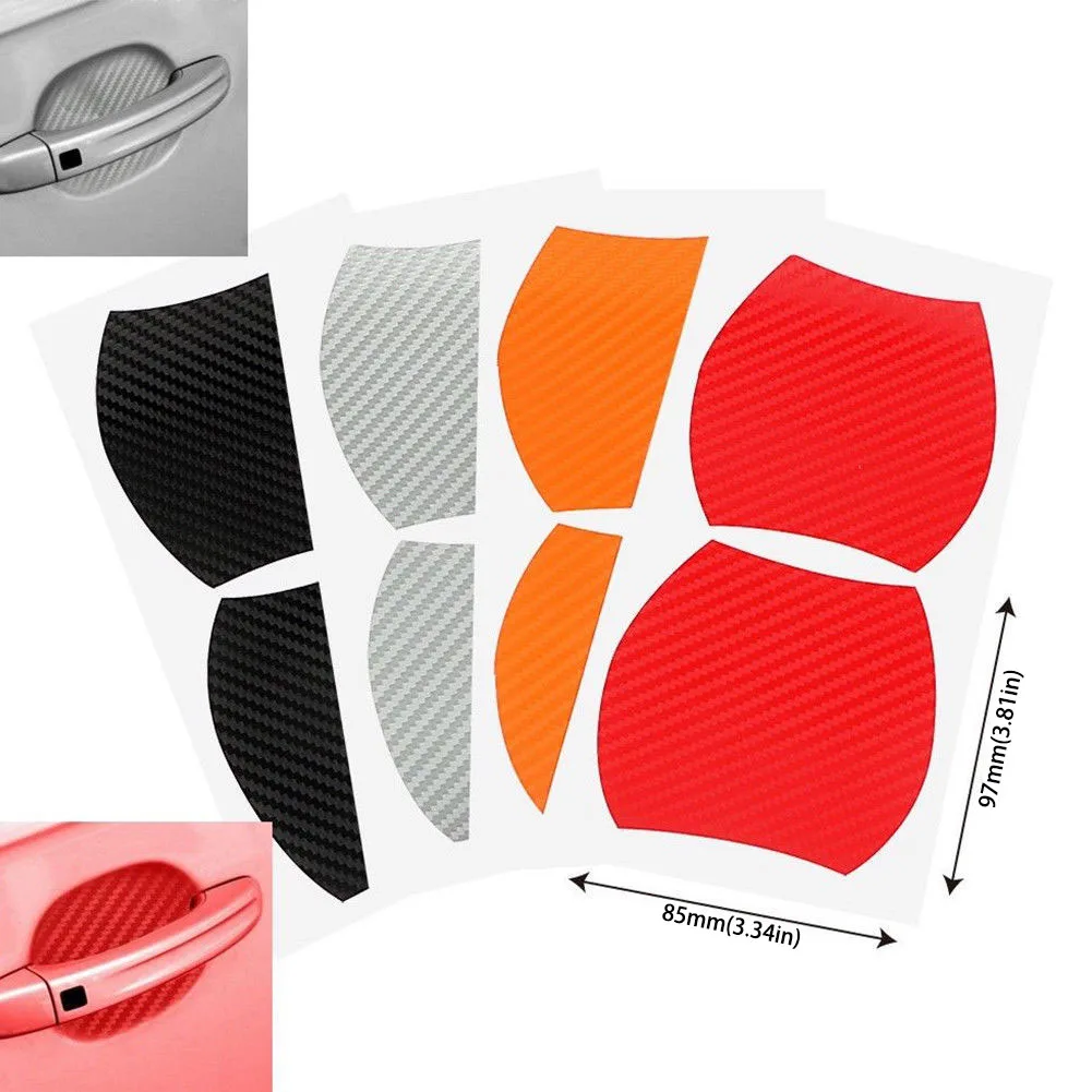 

4PCS 3D Carbon Fiber Car Anti-Scratch Car Sticker Universal Waterproof Car Door Handle DECALS Car exterior decoration accessorie