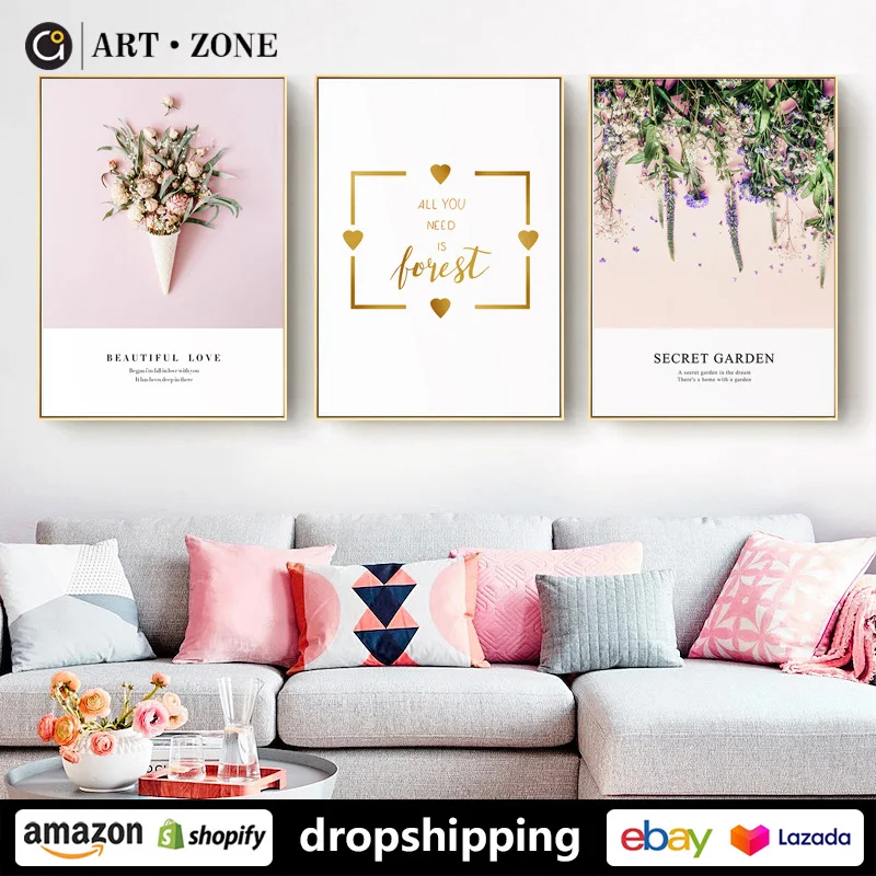 Художественная зона современный минималистичный розовый цветок розы картина