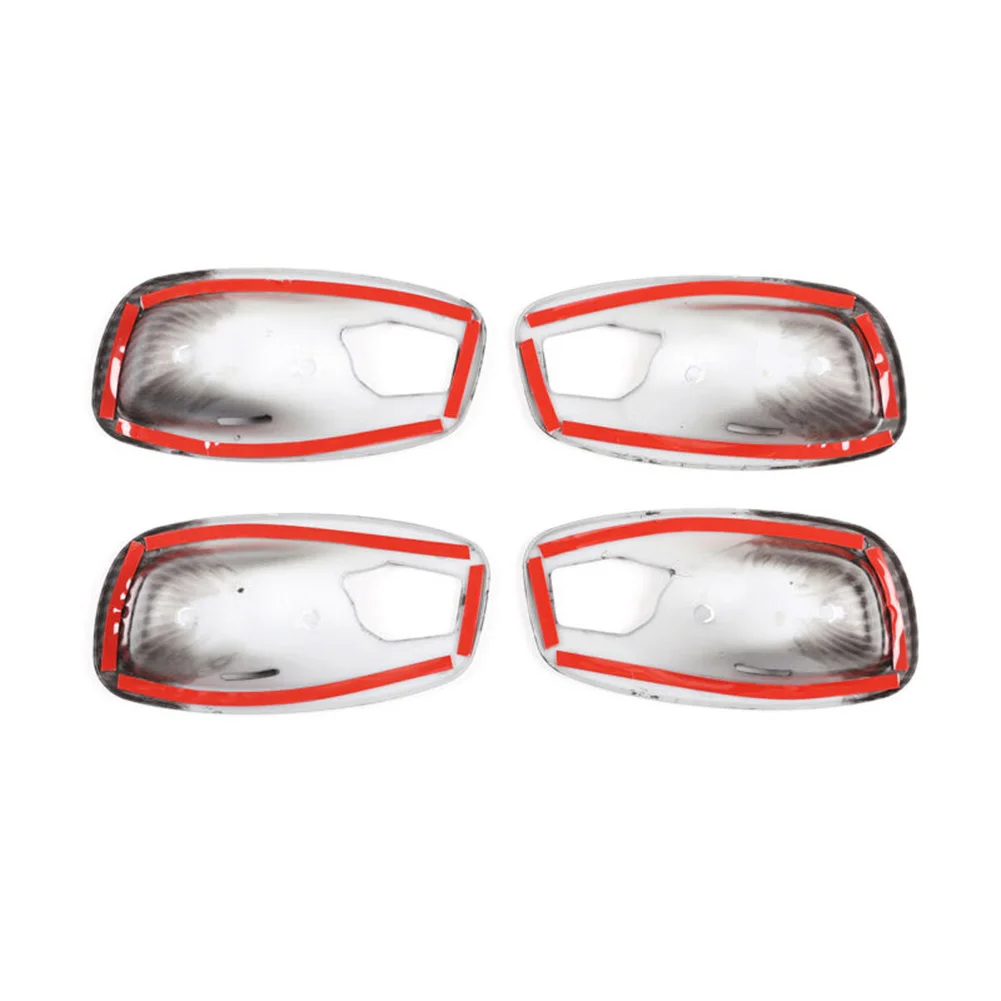 

4pcs/Set Decoration Cover Trim Carbon Fiber Style Door Handle Bowl Accessory Parts Replacement Durable