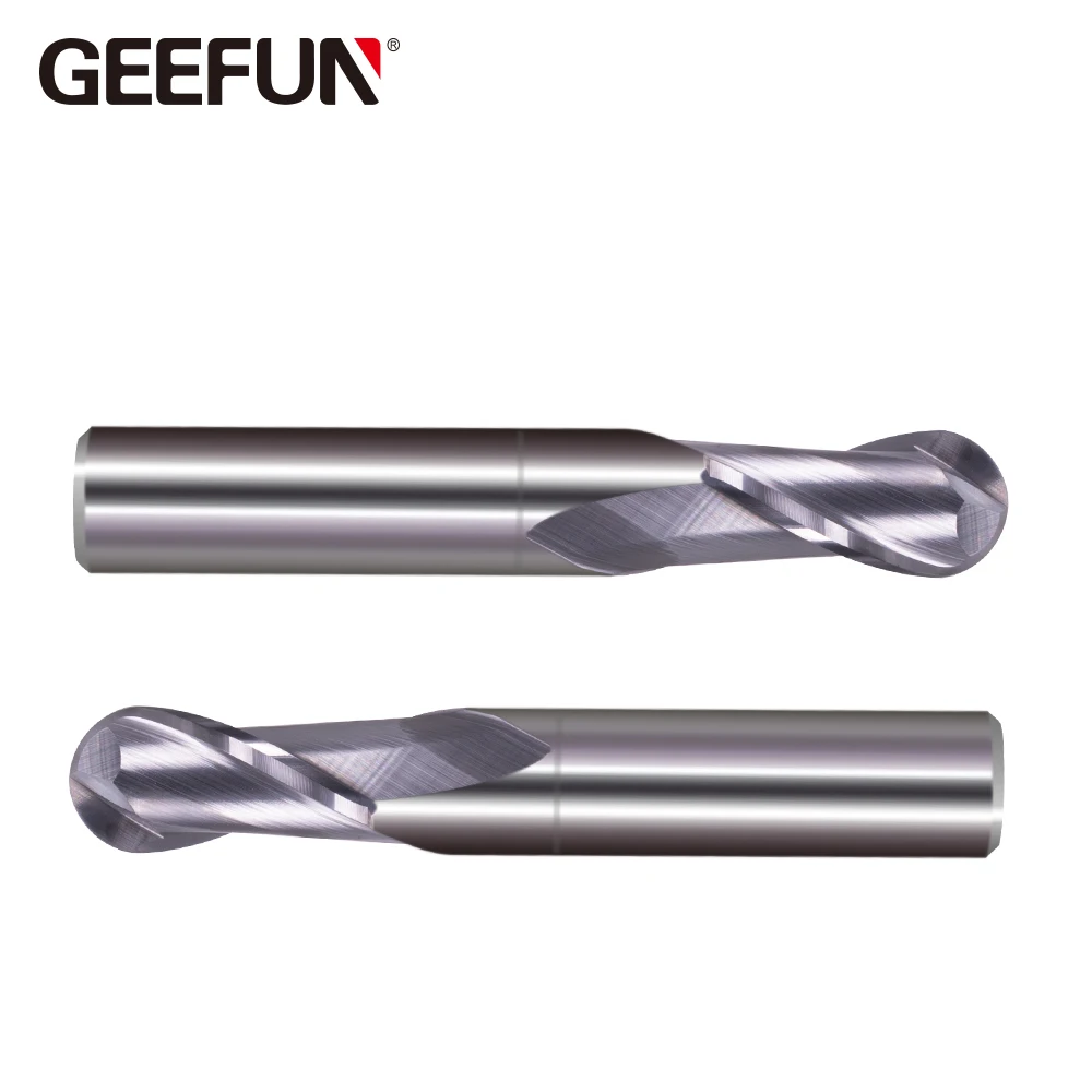 

JF HRC65 GES Tungsten Solid carbide 2Flute Straight shank Ball Nose end mill CNC Machine Tools CNC Maching end mill