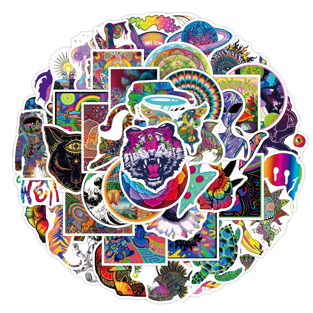 

50 шт., водостойкие наклейки на чемодан, ноутбук, скутер