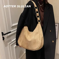 brand designer womens suede handbags female hobos shoulder bags solid pocket big tote messenger underarm pouch crescent tobobag