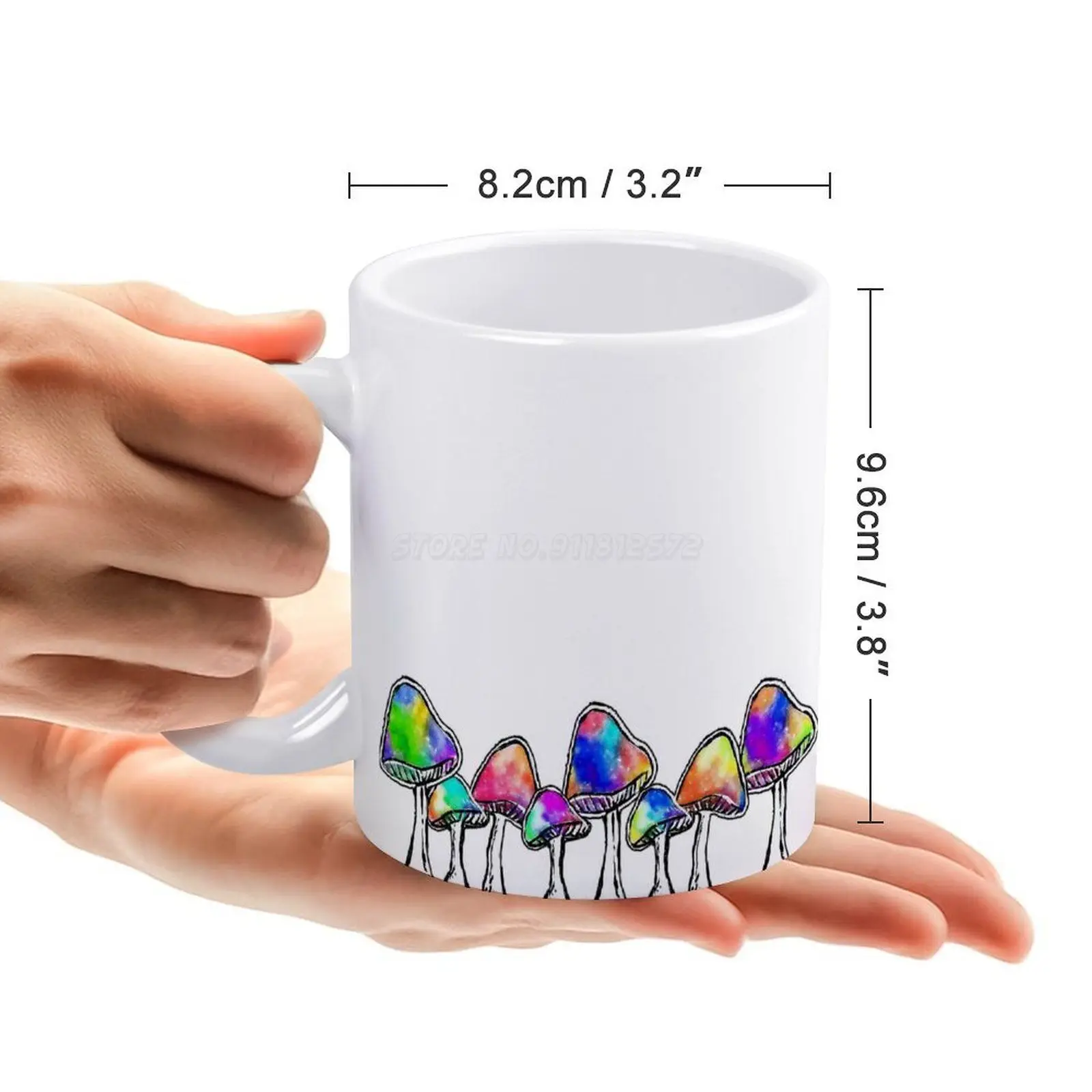 Керамическая чашка "Волшебные грибы" для чая, подарок на день рождения, молочные чашки и кружки, грибы, наркотики, кислота, лсд, гриб.