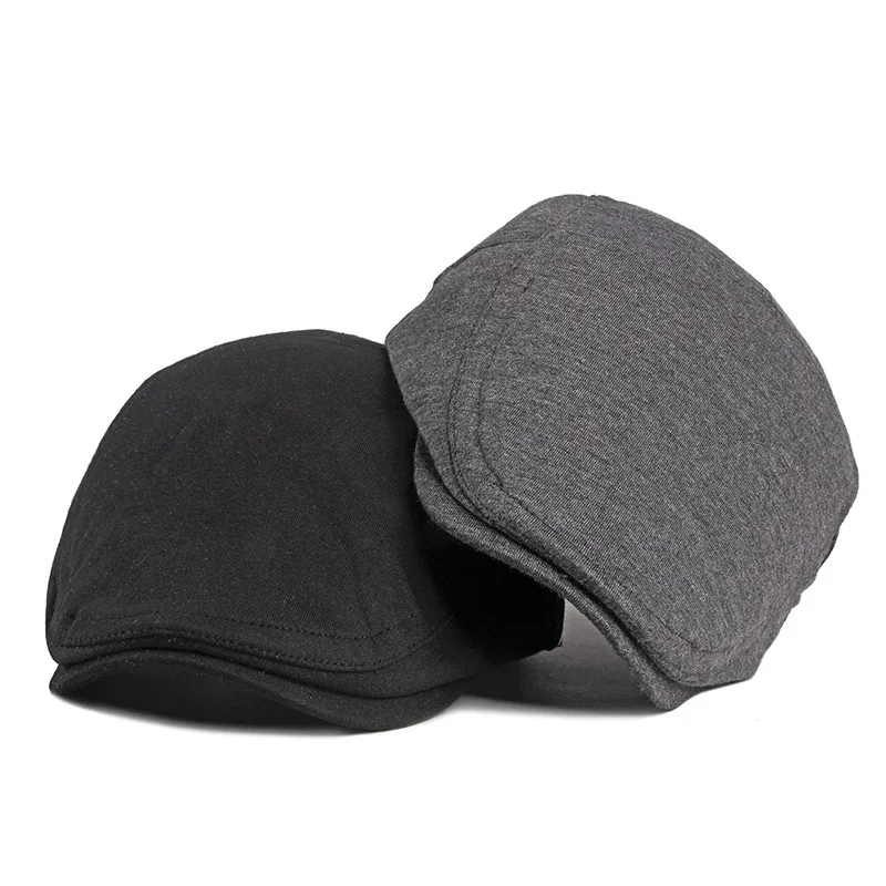 

New Style Men's Hat Beret Flat Top Hat Fashion Pure Cotton Forward Hat Men's Casual Peaked Hat Sun Hat Casquette Hat