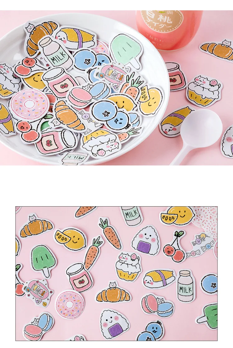 45 шт. милый молочный стикер для канцелярских товаров Kawaii продукты Декор Наклейка пуля журнал наклейка для детей девочек DIY Скрапбукинг дневник