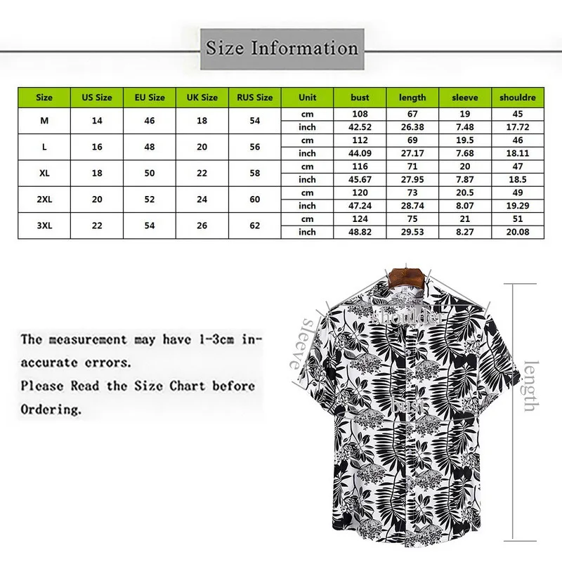 

Fashion Mens Hawaiian Beach Shirts 2021 Summer New Short Sleeve Floral Print Tropical Aloha Shirts Holiday Vacation Clothing