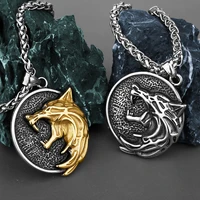 the wizard wolf head pendant necklace for geralt with a the wild hunt 3 figure tv
