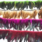 Натуральное окрашенное петушиное перо, бахрома, перья сделай сам для рукоделия, украшение для изготовления ювелирных изделий, свадебная юбка, рукоделие, шлейф, 1 ярд