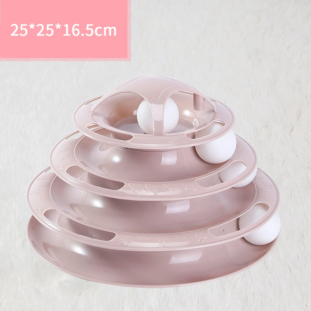 4 Levels Toys For Cats Training Entertainment Plate Cat Toy Catnip Track Space Tower Accessories Pet Interactive | Дом и сад