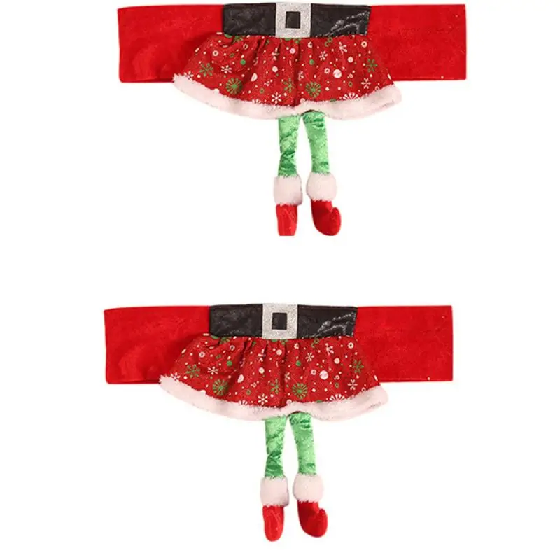 

Home Chair Cover Lovely Christmas Restaurant Kitchen Banquet Decoration Chair Cover Home Textile 2pcs/set New Year Decoration