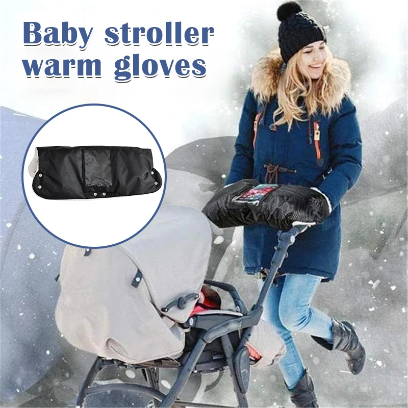 

Newest Go-On-Call Stroller Mittens Baby Stroller Gloves Thick Plush Waterproof Wheelchair Hand Muff Winter Accessories P