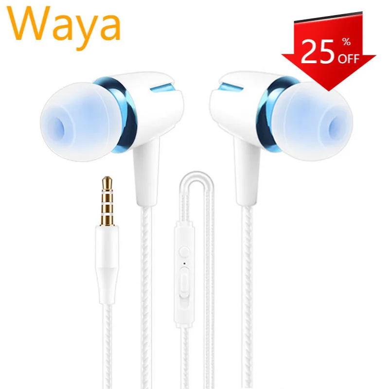 

Waya Wired Earbuds Earphone Luminous Earpieces Volume Adjustment Head phone In-Ear Stereo Sport Headset With Microphone