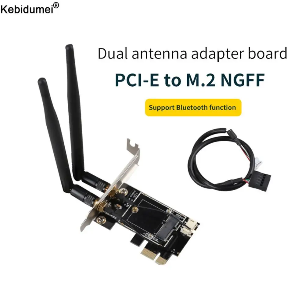 

Беспроводная Wi-Fi сетевая мини-карта с 2 антеннами, плата расширения PCI-E на M.2 NGFF Wi-Fi, адаптер Wi-Fi для настольного ПК